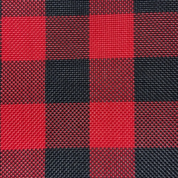 Benson Mills Placements Buffalo Check Plaid Reversible Woven Red Black Set of 4 - Picture 4 of 15